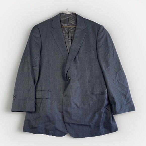 J.P. Tilford Samuelsohn x Harry Rosen Gray/Blue gingham Sport Blazer Jacket 46R - Picture 1 of 16
